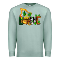 Seafoam St. Patrick's Love and golds Premium Sweatshirt - OliviaCreatesArt