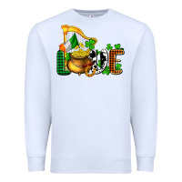 White St. Patrick's Love and golds Premium Sweatshirt - OliviaCreatesArt