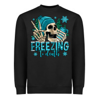 Black freezing to death winter skull Heavyweight Sweatshirt - Jasminsmagicworld