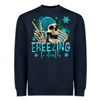 Navy freezing to death winter skull Heavyweight Sweatshirt - Jasminsmagicworld