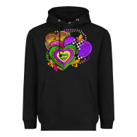 Black mardi gras heart olivia Heavyweight Hoodie - OliviaCreatesArt