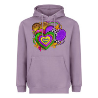 Lavender mardi gras heart olivia Heavyweight Hoodie - OliviaCreatesArt