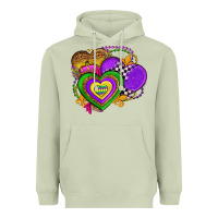 Matcha mardi gras heart olivia Heavyweight Hoodie - OliviaCreatesArt