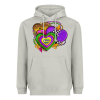 Moon Dust mardi gras heart olivia Heavyweight Hoodie - OliviaCreatesArt