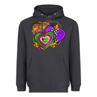 Smoke mardi gras heart olivia Heavyweight Hoodie - OliviaCreatesArt