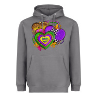 Storm mardi gras heart olivia Heavyweight Hoodie - OliviaCreatesArt