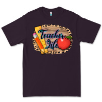 Plum teacher life background 3200x2400 Premium Tee - AdoDesignShop