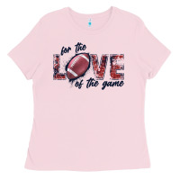 Bubblegum Pink football love of the game Ladies Tee - JahusDesignShop