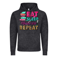 Vintage Black eat sleep manicure repeat Vintage Hoodie - NancyCooperArtShop