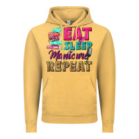 Vintage Mustard eat sleep manicure repeat Vintage Hoodie - NancyCooperArtShop