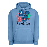 Pigment Pebble Blue Scrub Life Nurse Urban Hoodie - LillyAllenDesigns