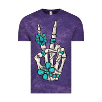 Cloud Purple turquoise gemstone skeleton hand Vintage Tee - MaliasSmallBusiness