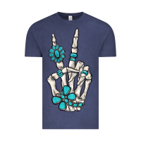 Vintage Denim turquoise gemstone skeleton hand Vintage Tee - MaliasSmallBusiness