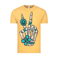Vintage Mustard turquoise gemstone skeleton hand Vintage Tee - MaliasSmallBusiness