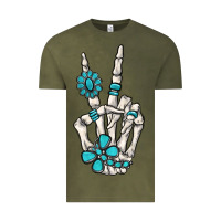 Vintage Olive turquoise gemstone skeleton hand Vintage Tee - MaliasSmallBusiness