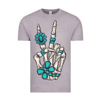Vintage Zinc turquoise gemstone skeleton hand Vintage Tee - MaliasSmallBusiness