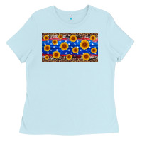 Baby Blue armed forces day sunflower Ladies Tee - Artiststas