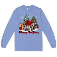 Colony Blue Merry Christmas Gray Squirrel Long Sleeve Tee - LillyAllenDesigns