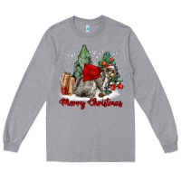 Heather Grey Merry Christmas Gray Squirrel Long Sleeve Tee - LillyAllenDesigns