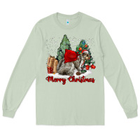 Matcha Merry Christmas Gray Squirrel Long Sleeve Tee - LillyAllenDesigns