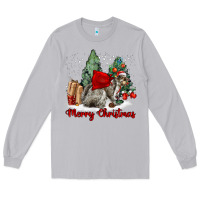 Moon Dust Merry Christmas Gray Squirrel Long Sleeve Tee - LillyAllenDesigns