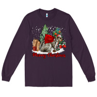 Plum Merry Christmas Gray Squirrel Long Sleeve Tee - LillyAllenDesigns