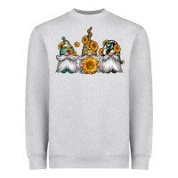 Heather Grey western sunflowers gnomes Heavyweight Sweatshirt - Jasminsmagicworld