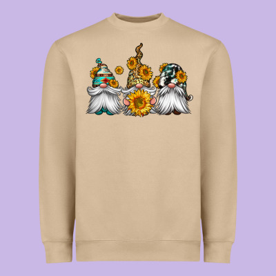 Western Sunflowers Gnomes Heavyweight Sweatshirt Designed By Jasminsmagicworld