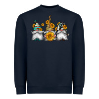 Navy western sunflowers gnomes Heavyweight Sweatshirt - Jasminsmagicworld