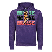Cloud Purple nurse leopard lightning bolt Vintage Hoodie - MaliasSmallBusiness