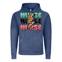 Vintage Denim nurse leopard lightning bolt Vintage Hoodie - MaliasSmallBusiness