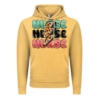 Vintage Mustard nurse leopard lightning bolt Vintage Hoodie - MaliasSmallBusiness