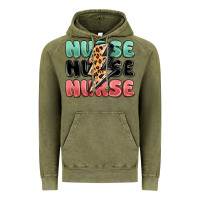 Vintage Olive nurse leopard lightning bolt Vintage Hoodie - MaliasSmallBusiness