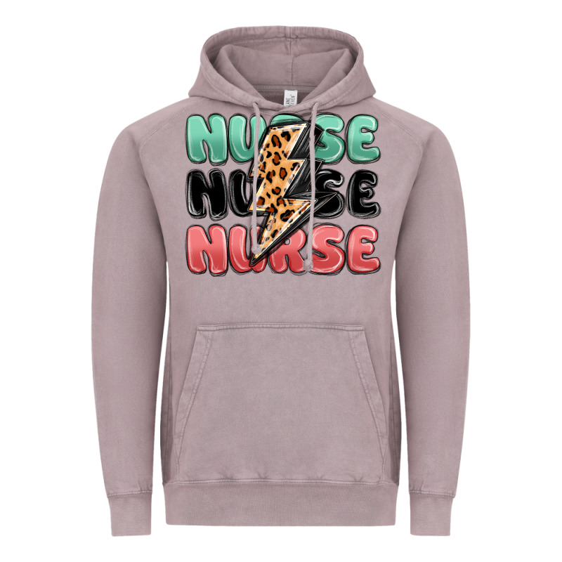 Nurse Leopard Lightning Bolt Vintage Hoodie by MaliasSmallBusiness | Teevron