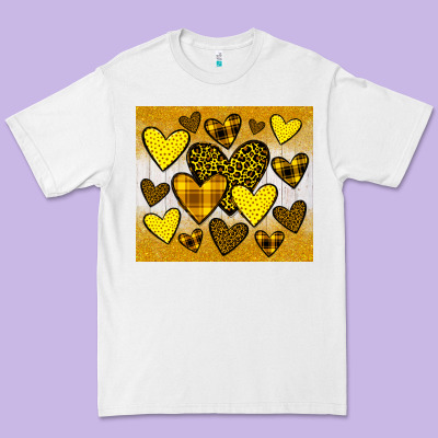 Yellow Hearts Premium Tee Designed By Jahusdesignshop