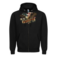 Black Freedom America Eagle 4th of july Zipper Hoodie - HowdyJamesFarm