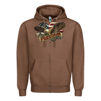 Chestnut Freedom America Eagle 4th of july Zipper Hoodie - HowdyJamesFarm