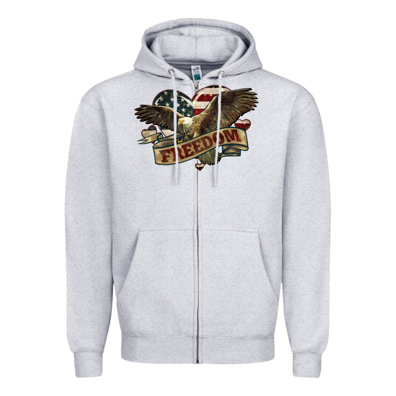 Freedom America Eagle 4th Of July Zipper Hoodie by HowdyJamesFarm | Teevron