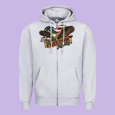Freedom America Eagle 4th Of July Zipper Hoodie Designed By Howdyjamesfarm
