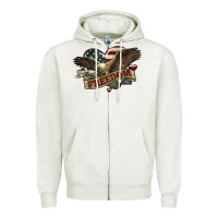 Oatmeal Heather Freedom America Eagle 4th of july Zipper Hoodie - HowdyJamesFarm