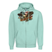 Seafoam Freedom America Eagle 4th of july Zipper Hoodie - HowdyJamesFarm