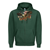 Sports Green Freedom America Eagle 4th of july Zipper Hoodie - HowdyJamesFarm