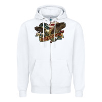 White Freedom America Eagle 4th of july Zipper Hoodie - HowdyJamesFarm