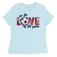 Baby Blue soccer love of the game Ladies Tee - JahusDesignShop