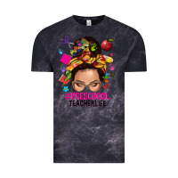 Cloud Black preschool teacher life  messy bun Vintage Tee - NancyCooperArtShop