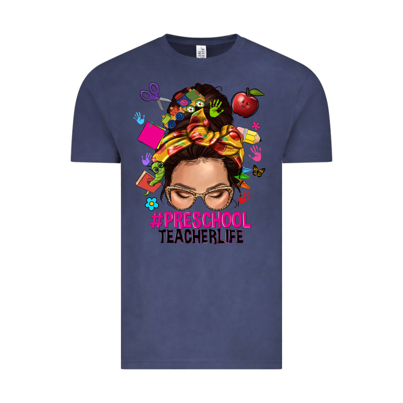 Preschool Teacher Life  Messy Bun Vintage Tee by NancyCooperArtShop | Teevron