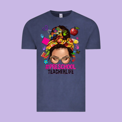 Preschool Teacher Life  Messy Bun Vintage Tee Designed By Nancycooperartshop