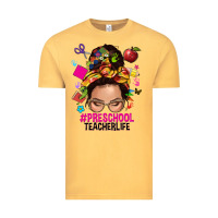 Vintage Mustard preschool teacher life  messy bun Vintage Tee - NancyCooperArtShop