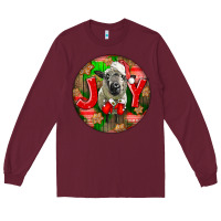 Burgundy christmas hampshire sheep Long Sleeve Tee - LillyAllenDesigns