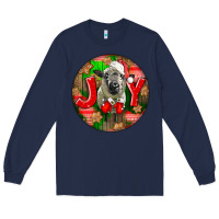 Navy christmas hampshire sheep Long Sleeve Tee - LillyAllenDesigns